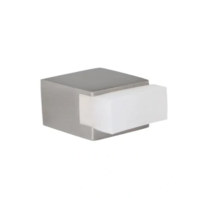 Imagen de EVI Herrajes Tope de Puerta Adhesivo Mini 20 x 14 mm Goma Blanca Silicona Natural Cuadrado Acero Inoxidable Gran Adhesión 100% Funcional Mod. 197/20x14 BAM