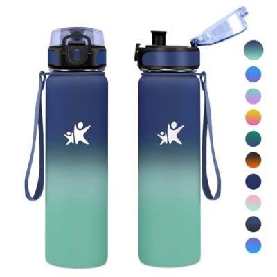 Imagen de KollyKolla Botella Agua Acero Inoxidable, 500ml, Termica sin BPA, Cantimplora a Prueba de Fugas, Inoxidable y Reutilizable, Termo para Niños, Escuela, Oficina, Gimnasio