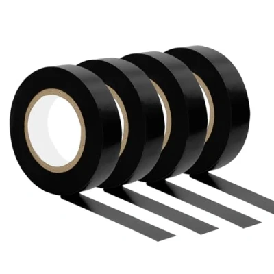 Imagen de HBERCAI 4 Rollos 16 mm x 15 m Cinta Aislante Reparadora,Cinta aislante,Cinta Adhesiva de PVC,Cintas EléCtrico Universal,Para Proteger y Reparar Cables Negro