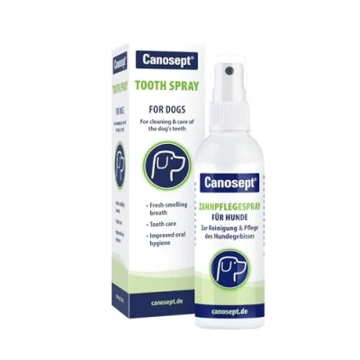 Imagen de Canosept Spray de cuidado dental 100ml perros Plaque off para una limpieza eficaz, dental, higiene bucal Ayuda Contra el mal aliento