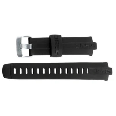 Imagen de SEAC Wristband Action Dive and Freediving Correa reemplazable para computadora, Hebilla Plateada, Unisex Adulto, Negro/Blanco