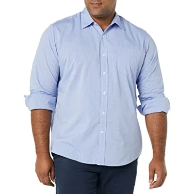 Imagen de Amazon Essentials Camisa Informal de Popelina con Manga Larga y Corte Recto Hombre, Azul Francés, L