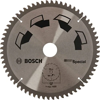 Imagen de Bosch 1x Hoja de Sierra Circular Special (para Madera, Metales no Ferrosos, Plásticos, Ø 210 x 2.5/1.8 30 mm, 64 Dientes, FT, Accesorios Sierras Circulares)