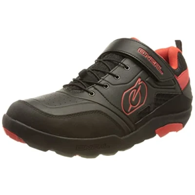 Imagen de O&#039;Neal Zapatos de Bicicleta MTB Downhill Freeride Alto Agarre, Sistema Atado rápido para un Ajuste, ventilación Malla Planos Traverse Adultos Negro Rojo Talla 38