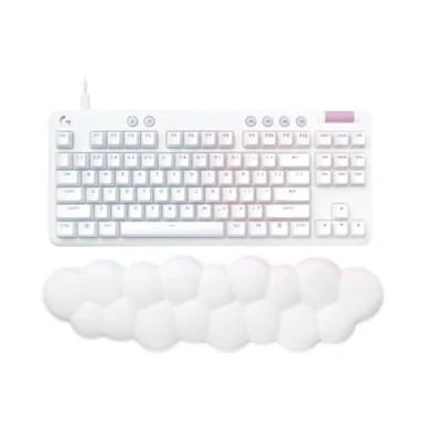 Imagen de Teclado gaming Logitech G G713 Tactile Aurora Collection, Táctil, Reposamanos, USB, Retroiluminación, Controles multimedia, RGB Lightsync, Blanco