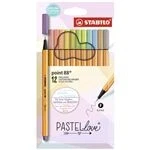 Imagen de Rotulador punta fina STABILO point 88 Pastellove Collection Estuche con 12 colores pastel