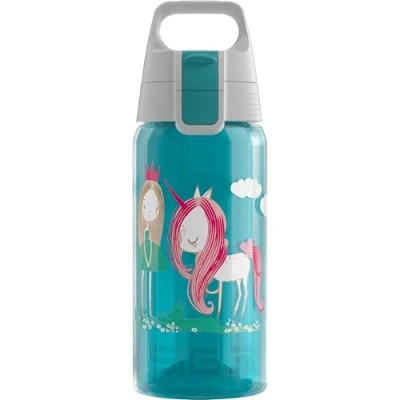 Imagen de Sigg VIVA ONE Believe in Miracles cantimplora infantil (0.5 L), botella transparente sin sustancias nocivas y con tapa hermética, para niños, uso una mano