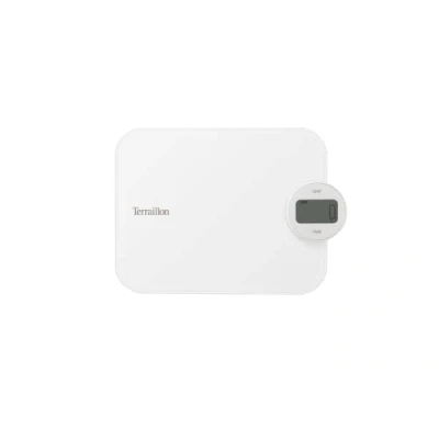 Imagen de Terraillon 14750 Dynamo Glass Báscula de Cocina ecológica con Dinamo, función Tara y conversión líquido, Capacidad 5 kg, Color Blanco, Vidrio