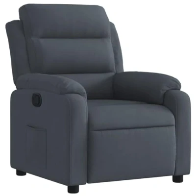 Imagen de vidaXL Sillón Reclinable, Silla con Respaldo Reposabrazos, Butaca de Relax Descanso TV, Asiento Ajustable para Casa, Terciopelo Gris Oscuro