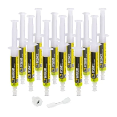 Imagen de Errecom Brilliant 12 x 7,5 ml, Detector Fluoresciente UV para localizar las Fugas de Gas Refrigerante en los Sistemas Aire Acondicionado y Refrigeración, incluye adattator 1/4 SAE
