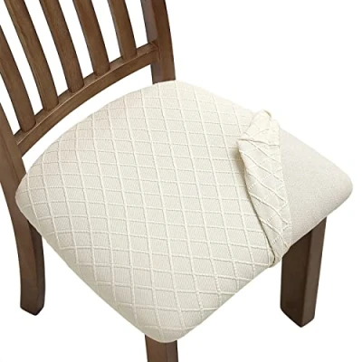 Imagen de Fuloon Fundas Sillas, Paquete de 4 para Sillas Ajustables,Funda Asiento Silla Lavables Comedor,Super Suave Comedor