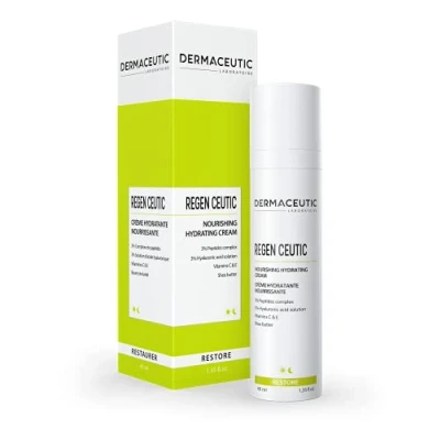 Imagen de Dermaceutic Regen Ceutic Crema revitalizadora para piel sensible y deshidratada reparadora de la con ácido hialurónico, péptidos, vitamina C/E manteca karité 40 ml
