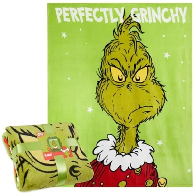 Imagen de The Grinch Manta Polar Suave, de Invierno Decoracion Navidad (Verde)
