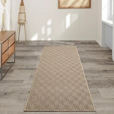 Imagen de the carpet Kansas Alfombra para Exterior e Interior con Aspecto de Yute Natural, Resistente a la Intemperie, Apta Patio y jardín, Naturaleza, 60 x 180 cm