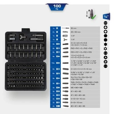 Imagen de KS TOOLS BT053100 Kit de puntas tornillo 100