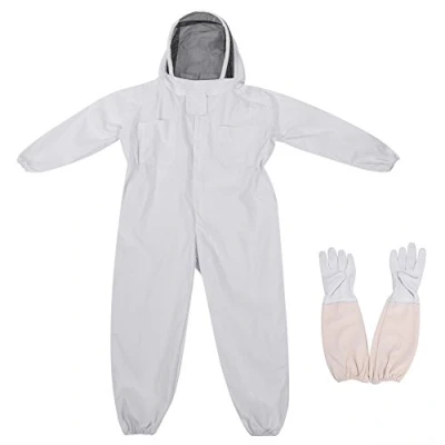 Imagen de Traje de Apicultura Ventilado con Velo Protector Anti Avispa en algodón Transpirable Quantes Largos Apicultor Antimosquitos Máscara diseño Unisex(XL)