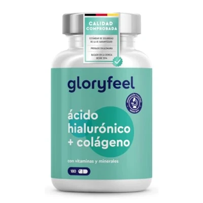Imagen de Colágeno + Ácido hialurónico Vitamina C natural Biotina Zinc Selenio Extracto de bambú para la piel, articulaciones, los huesos y el cabello 180 cápsulas (Suministro 3 meses)