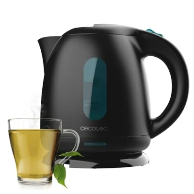 Imagen de Cecotec Hervidor de Agua 1L Capacidad Thermosense 140 Black. 2200W, Calentamiento Rápido, Filtro Antical, Libre BPA y Otros Tóxicos, Base con Giro 360º, Recipiente sin Cables