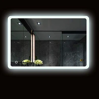 Imagen de Espejo baño, baño con luz, Interruptor táctil, luz Blanca fría, Esquinas Redondeadas, más seguras, 50 * 70cm
