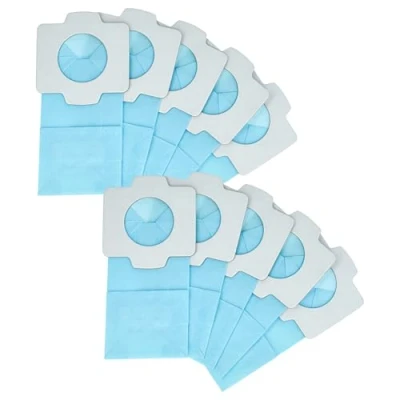 Imagen de vhbw 10x Bolsa aspiradora compatible con Makita DCL182, DCL182Z, DCL182ZB, DCL182ZW, CL121DZX papel, 11,85 cm x 6 cm, azul claro