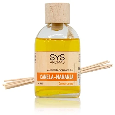 Imagen de Ambientador Mikado Canela Naranja 100ml. Difusor de Varillas Perfumadas. con Palitos Ratán. Aroma notas cítricas y especiadas, fragancia duradera.