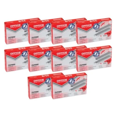 Imagen de Office Products 18072329 19 Grapas 23/8 plateado/10.000 piezas (10 x 1000 piezas) manuales estándar, grapas, clips de papel, galvanizadas