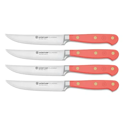 Imagen de WÜSTHOF Classic juego de cuchillos bistec con 4 12 cm, Coral Peach (naranja)