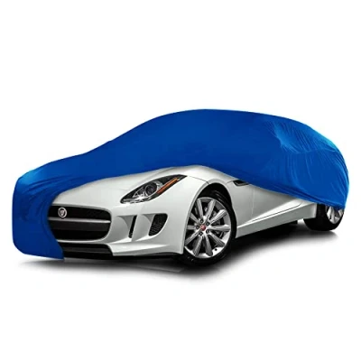 Imagen de Cosmos Funda de Coche para Uso Interior compatible con los principales modelos Coupé, Tejido Elástico, Transpirable y Antipolvo, Suave al Tacto, Ajuste Perfecto, Blue