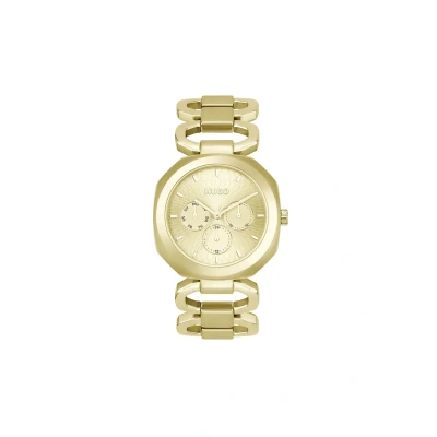 Imagen de HUGO Reloj Analógico de Cuarzo multifunción para Mujer con Correa en Acero Inoxidable Dorado 1540150