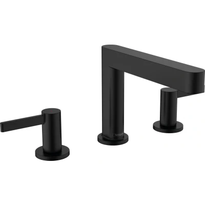 Imagen de hansgrohe Finoris Mezclador de lavabo 3 agujeros 110 con vaciador Push Open, negro mate, 76033670