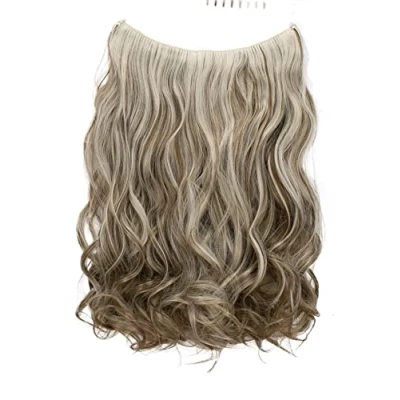 Imagen de CAISHA 50cm 1 Trama Extension Con Banda Elástica Extensión De Cabello Ondulada Marrón Claro Rubio Mechas E123