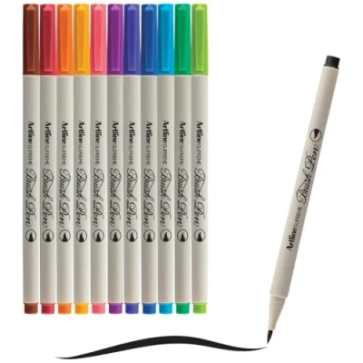 Imagen de artline ROTULADOR SUPREME BRUSH EPFS PINTURA BASE DE AGUA PUNTA TIPO PINCEL TRAZO FINO BOLSA 12 UNIDADES
