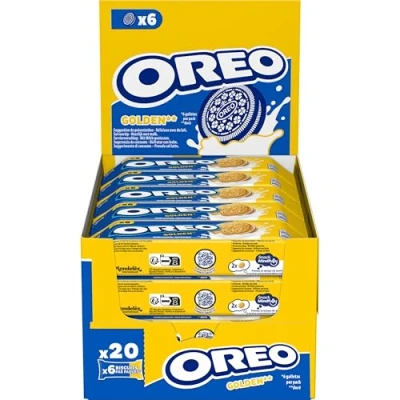 Imagen de Oreo Golden Galletas de Vainilla Rellenas Crema Sabor 66g Pack 20