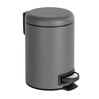 Imagen de Wenko Cubo con Pedal para cosmética Leman Gris Pardo 3 l Capacidad: l, Acero, 17 x 25 22.5 cm,