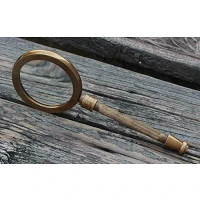 Imagen de TJLVYCNB RII Magnifying Glass with Handheld Lens, Antique Brass Handle Lupa