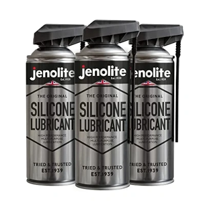 Imagen de JENOLITE 3 lubricantes de silicona en aerosol lubricación multiusos alto rendimiento 400 ml (resistente al calor, repele la suciedad y humedad, lubricante no tóxico)