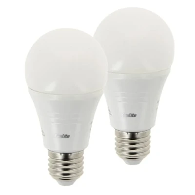 Imagen de XANLITE Juego de 2 bombillas LED clásicas F60, base E27, ángulo iluminación 180, equivalente a 9 W, bombilla 60 blanca neutra, paquete 2EE806GCW