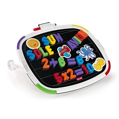 Imagen de Quercetti 5341 Pizarra de Letras y números magnéticos, Juegos educativos, L40cm x W34cm D9cm (5341)