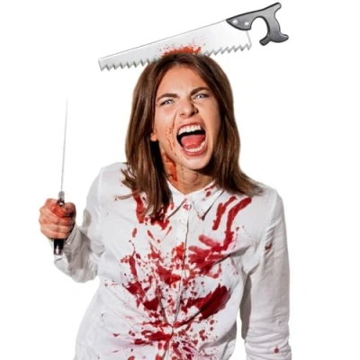 Imagen de Hatstar Sierra en la cabeza Diadema para disfraz de zombi Halloween Horror Accesorios el pelo sangriento Accesorio Carnaval y hombre mujer