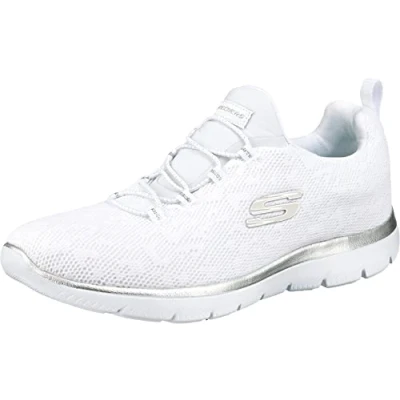 Imagen de Skechers Summits Leopard Spot, Zapatillas Mujer, White/Silver, 38.5 EU