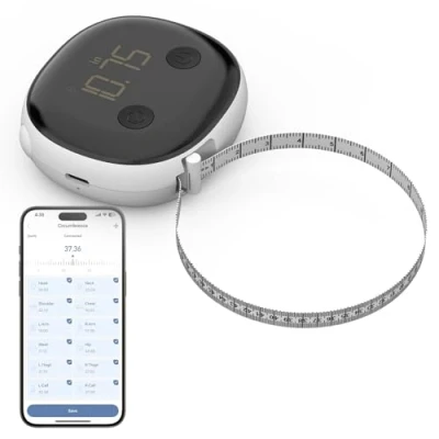 Imagen de Healthkeep Cinta Métrica Corporal Inteligente con Aplicación Móvil, Bluetooth, Recarga USB Type C, Auto Retráctil, Seguimiento de Medidas, Fitness y Desarrollo Muscular
