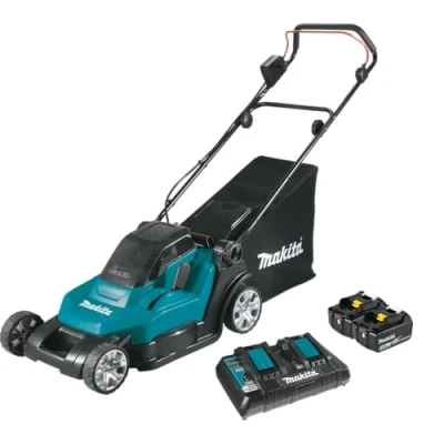 Imagen de WDERNI Makita DLM432PT2 Akku Rasenmäher 2x18V / 5,0 Ah, 2 Akkus + Doppelladegerät, 36 V, Gasolina
