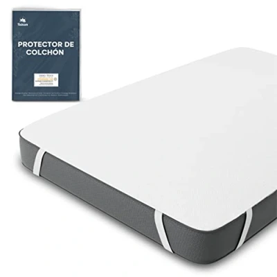 Imagen de Protectores de colchón Impermeable Certificación Oeko Tex por Twinzen Protector 150 x 200 cm Algodón Transpirable con 4 Esquinas Elásticas