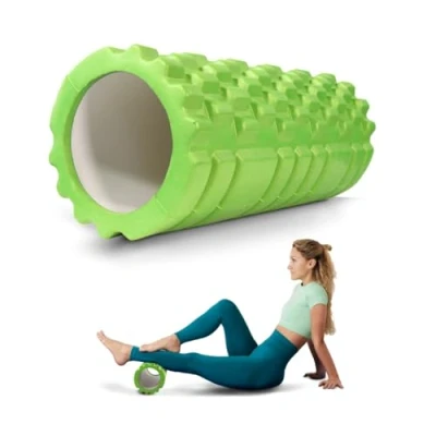 Imagen de Mobiclinic® Fitness, Rodillo de masaje muscular, FitRoller, Gomaespuma y Goma EVA, 14x33 cm, Pilates, Yoga, Estiramientos, Portátil, Uso multifuncional, Foam Roller, 3 Niveles intensidad