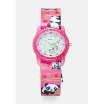 Imagen de Timex Kids Analog 28mm Elastic Fabric Strap Watch, Reloj de pulsera para Unisex niños, Rosa (Pink Panda)