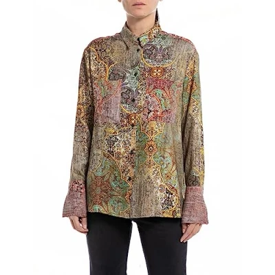 Imagen de REPLAY W2121 Blusas, 010 Multicolor, M para Mujer