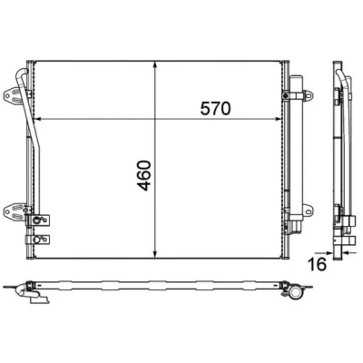 Imagen de MAHLE ORIGINAL AC 734 000P Condensador con secador 570 VOLKSWAGEN: Passat B6 Berlina, B7 Variant
