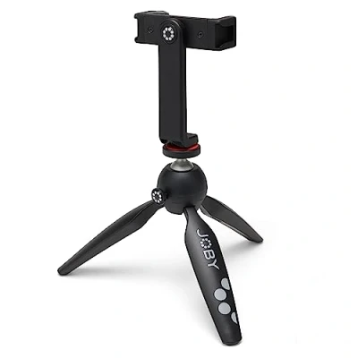 Imagen de JOBY Kit HandyPod 2, Trípode de Mesa con Soporte para Móvil GripTight 360 y Pin Joint, Móviles, Smartphones, Cámaras Acción Mirrorless, Dispositivos hasta 1.0Kg, Negro