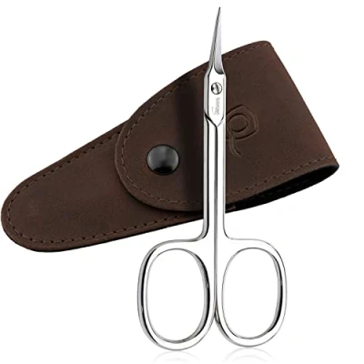 Imagen de marQus Tijeras para cutículas prémium Solingen/Alemania Extra afiladas con hoja curvada y funda uñas de las manos los pies También apta zurdos