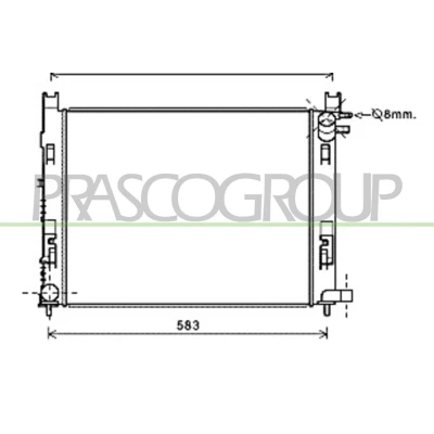 Imagen de PRASCO DA226R003 Radiador, refrigeración del motor Aluminio 510mm 396mm 23mm Aletas unidas mecánicamente DACIA: SANDERO 2, Duster SUV